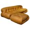 Soriana Sofa and Ottoman in Light Tobacco Leather by Afra & Tobia Scarpa for Cassina, Set of 2, Image 1