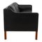Model 2213 3-Seater Sofa in Patinated Black Leather by Børge Mogensen for Fredericia 2