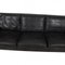 Model 2213 3-Seater Sofa in Patinated Black Leather by Børge Mogensen for Fredericia 7