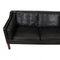 Modell 2213 3-Sitzer Sofa aus patiniertem schwarzem Leder von Børge Mogensen für Fredericia 8