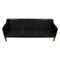 Model 2213 3-Seater Sofa in Patinated Black Leather by Børge Mogensen for Fredericia 11