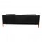 Model 2213 3-Seater Sofa in Patinated Black Leather by Børge Mogensen for Fredericia 3