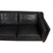 Model 2213 3-Seater Sofa in Patinated Black Leather by Børge Mogensen for Fredericia 6
