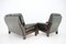 Dark Green Leather 2-Seater Sofa and Armchairs, Denmark, 1970s, Set of 2 5
