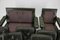 Dark Green Leather 2-Seater Sofa and Armchairs, Denmark, 1970s, Set of 2 10
