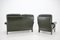 Dark Green Leather 2-Seater Sofa and Armchairs, Denmark, 1970s, Set of 2 6