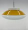 Mid-Century Milk Glass & Metal Ufo Pendant, Czechoslovakia, 1970s 4