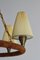 Lámpara de araña danesa moderna de cuero, latón y vidrio atribuida a Lyfa, años 40, Imagen 4