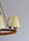 Danish Modern Leather, Brass and Glass Chandelier attributed to Lyfa, Denmark, 1940s 10
