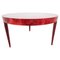 Italian Red Lacquered Parchment Dining Table attributed to Aldo Tura, 1960s 1