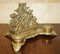 French Baroque Repousse Gilt Brass Inkwell Letter Stand with Cherubs, 1900s 2