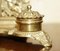 French Baroque Repousse Gilt Brass Inkwell Letter Stand with Cherubs, 1900s 6