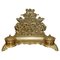 French Baroque Repousse Gilt Brass Inkwell Letter Stand with Cherubs, 1900s 1