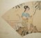 Antique Chinese Watercolour Silk Paintings of Geisha Girl with Flowers, 1920s, Set of 2 4