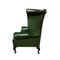 Queen Anne Style Green Leather Chesterfield Armchair, 1990s, Image 3