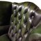 Queen Anne Style Green Leather Chesterfield Armchair, 1990s 8
