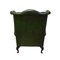Queen Anne Style Green Leather Chesterfield Armchair, 1990s 5