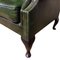 Queen Anne Style Green Leather Chesterfield Armchair, 1990s, Image 6