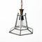 Italian Brass and Beveled Glass Hexagonal Pendant Light in the Style of Adolf Loos, 1950s, Image 8