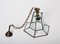 Lámpara colgante italiana hexagonal de latón y vidrio biselado, años 50, Imagen 17