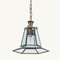 Lámpara colgante italiana hexagonal de latón y vidrio biselado, años 50, Imagen 6