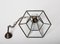Italian Brass and Beveled Glass Hexagonal Pendant Light in the Style of Adolf Loos, 1950s 19