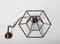 Italian Brass and Beveled Glass Hexagonal Pendant Light in the Style of Adolf Loos, 1950s, Image 19