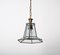 Italian Brass and Beveled Glass Hexagonal Pendant Light in the Style of Adolf Loos, 1950s 11