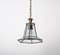 Italian Brass and Beveled Glass Hexagonal Pendant Light in the Style of Adolf Loos, 1950s, Image 11