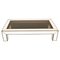 Mid-Century Italian Brass & White Formica Coffee Table, 1970s, Image 1