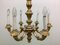 20 Century Biedermeier Carved Wooden Luster Gold-Colored Painted Chandelier 4