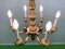 20 Century Biedermeier Carved Wooden Luster Gold-Colored Painted Chandelier, Image 2