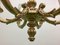 20 Century Biedermeier Carved Wooden Luster Gold-Colored Painted Chandelier, Image 5