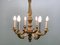 20 Century Biedermeier Carved Wooden Luster Gold-Colored Painted Chandelier, Image 3