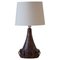 Danish Modern Red Brown Ceramic Table Lamp, 1970s, Image 1