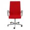 Chaise de Bureau Oxford en Tissu Rouge par Arne Jacobsen 1