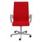 Oxford Desk Chair in Red Fabric by Arne Jacobsen 1