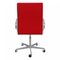 Sedia da scrivania Oxford in tessuto rosso di Arne Jacobsen, Immagine 3