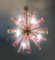 Lámpara de araña Sputnik de cristal de Murano dorado y rosa con gotas de aire de Simoeng, Imagen 2