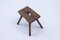 Mid-Century French Rustic Wood Stool 2