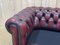 Red Leather 3-Seater Chesterfield Sofa, 1970s 14
