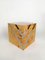 Mid-Century Cube End Table in Birch Burl & Chromed Metal, Italy, 1970s, Image 3