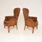 Deep Buttoned Leather Armchairs, 1950s, Set of 2 7