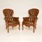 Deep Buttoned Leather Armchairs, 1950s, Set of 2 1