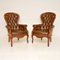 Deep Buttoned Leather Armchairs, 1950s, Set of 2, Image 1