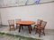 Mesa de comedor brutalista vintage con sillas, años 50. Juego de 5, Imagen 28
