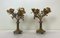 Vintage Brass Table Ornaments with Flowers, France, 1960s, Set of 2 1