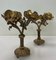 Vintage Brass Table Ornaments with Flowers, France, 1960s, Set of 2 2