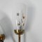 Vintage Wandlampe mit Röhrenstäben und 2 Glasschirmen, 1950er 13