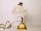 Lámpara de mesa Art Déco con cuello de ganso de latón y vidrio esmerilado de General Electric, años 30, Imagen 4